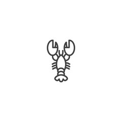 Lobster line icon for seafood restaurants and menus