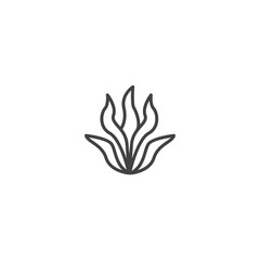 Simple line aloe vera plant icon for natural and organic themes