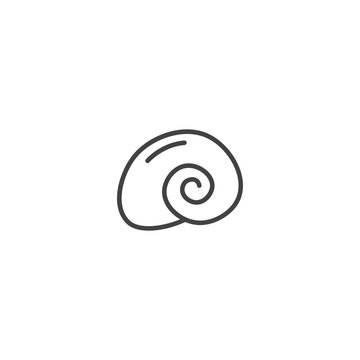 Spiral shell single line icon for nautical and beach themes