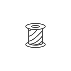 Simple sewing thread spool line icon for craft and needlework