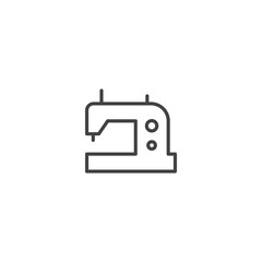 Sewing machine outline icon for crafting and fashion design projects