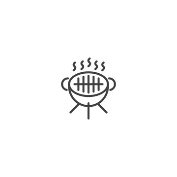 Barbecue grill icon line design for cooking and bbq themes