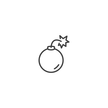 recommend clip art: Simple line icon of a cartoon bomb with lit fuse