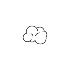 Simple cloud icon in line design for digital interfaces