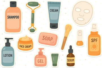 Skincare and beauty products collection for self-care routine and relaxation