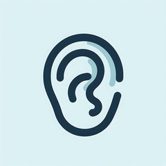 Realistic human ear isolated on white background. Human ear organ hearing health care closeup 3d realistic isolated icon design vector illustration