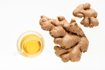 Organic ginger root - Healthy Zingiber officinale tea.