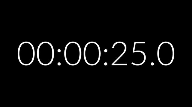 30 seconds countdown timer on black background suitable for time management, efficiency, productivity, websites, urgency
