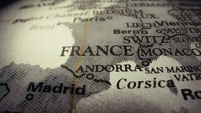 Retro globe - France