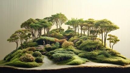 Fototapeta premium Handcrafted miniature forest landscape