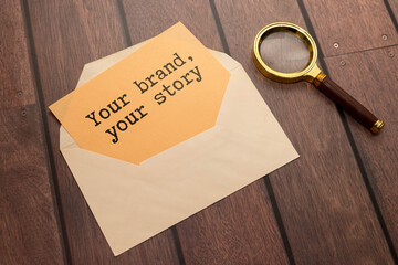 Branding and your brand story symbol. Concept words Your brands story
