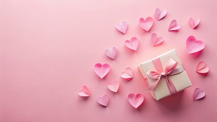 A Delicate Valentines Day Flat Lay Soft Pink Hearts Perfect for a Romantic Whimsical or Sweetly Simple Design