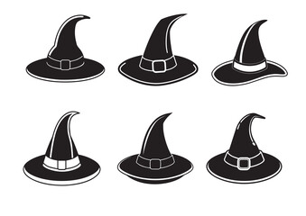 Halloween witch hat Vector, witch hat silhouette illustration