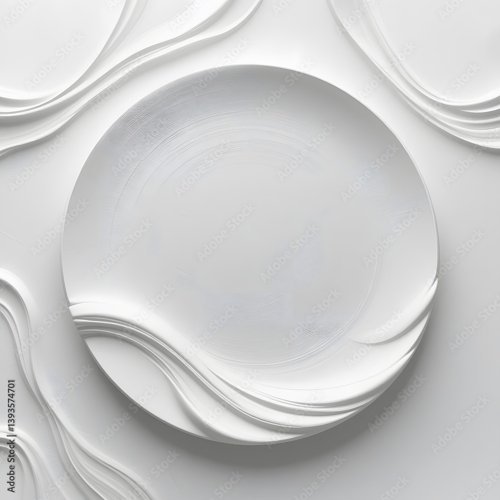 Aufkleber abstract white surface, gentle waves, minimalist texture. soft, flowing material creates a serene ae