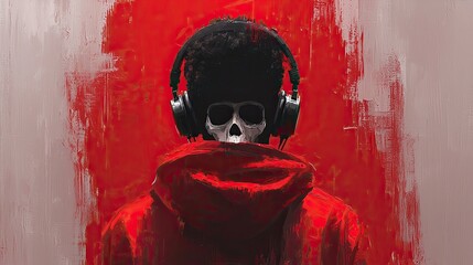 A Skull in Red: Immersed in Music, Contemplating Life and Death
