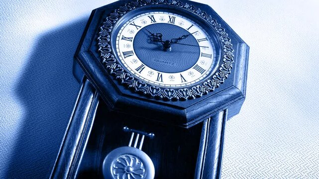 Lightning Flashes On Wall Clock With Pendulum