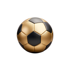 Fototapeta premium Gold and black soccer ball isolated on transparent background