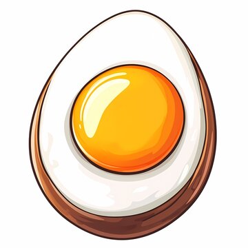 recommend clip art: Healthy Egg Illustration with Yolk and Shell: Food Art for Breakfast Cooking