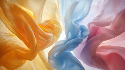 Obraz premium Abstract Fabric Drape in Soft Pastel Colors