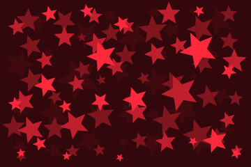 Red abstract star background features flat geometric shapes on a dark backdrop, perfect for party flyers, banners, and festive graphic design.