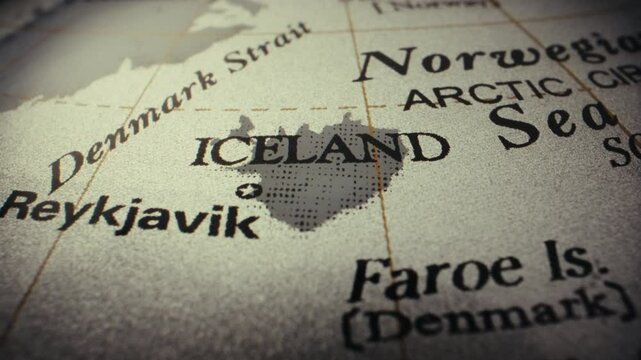 Retro globe - Iceland