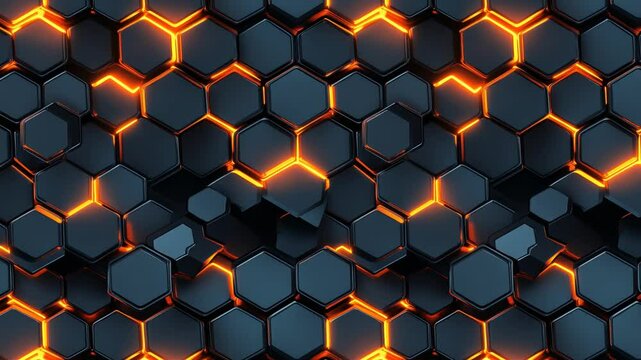 Rounded hex pattern with subtle glowing separation.