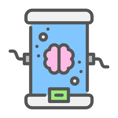 brain in incubation filled outline icon. brain incubator color line illustration.