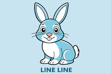  coloring  Rabbit outline vector illustration and ready for print. white  background.
