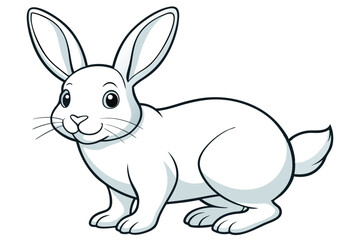  coloring  Rabbit outline vector illustration and ready for print. white  background.