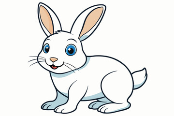 coloring  Rabbit outline vector illustration and ready for print. white  background.