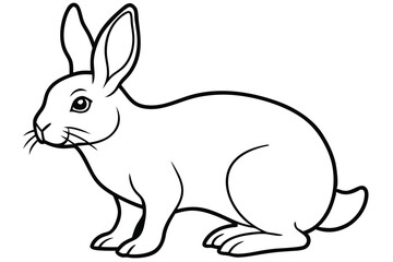  coloring  Rabbit outline vector illustration and ready for print. white  background.