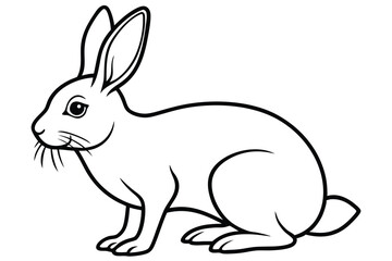  coloring  Rabbit outline vector illustration and ready for print. white  background.