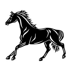Obraz premium Black Horse Silhouette Vector Art