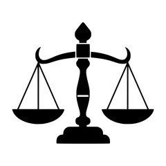 Scales of Justice Icon - Vector Illustration