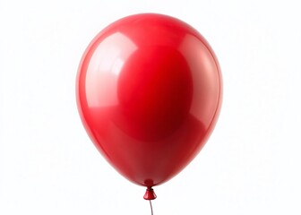 Vibrant Red Balloon Ascending Against a Pristine White Background A Panoramic Perspective for Creative Design