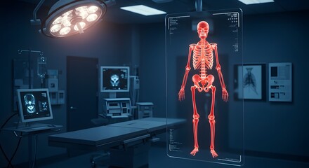 Virtual human anatomy scan in digital operating room