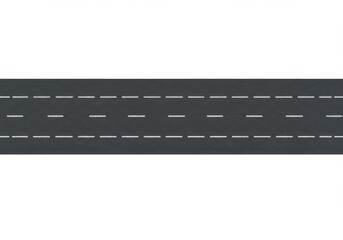 Stock photo of asphalt road with dashed lines for background isolated on white background