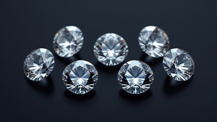 Shiny diamonds on black background