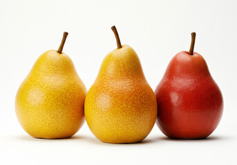 Three pears on white