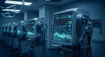 Monitoring stations with digital vitals data