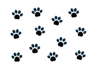 Fototapeta premium seamless pet paw vector pattern