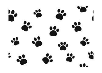 Fototapeta premium white seamless paw print background