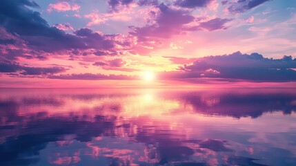 Fototapeta premium Pastel sunset over water image
