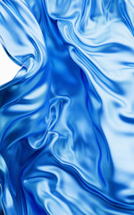 Flowing blue wave cloth background, 3d rendering.