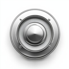 Silver Metal Throttle Control Icon on White Background