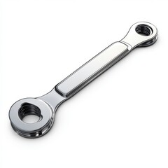 Obraz premium Silver Metallic Wrench on White Background
