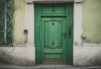 door white green isolated keyhole dream object enter chance imaginary freedom concept background lock close illusion light alone three-dimensional handle end forever doorway conceptual interior