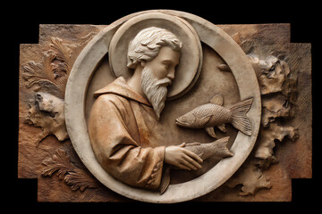name: religious relief sculpture