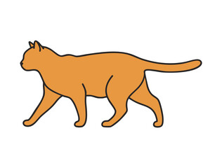 Fototapeta premium Walking Orange Cat Vector Illustration