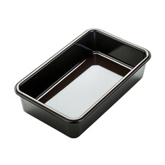 A Sleek Rectangular Brownie Pan with Smooth Polished Finish Isolated on Transparent Background